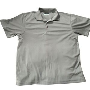 PGA TOUR Airflux Golf Polo Shirt Men's L G G Grey Short Sleeve Performance